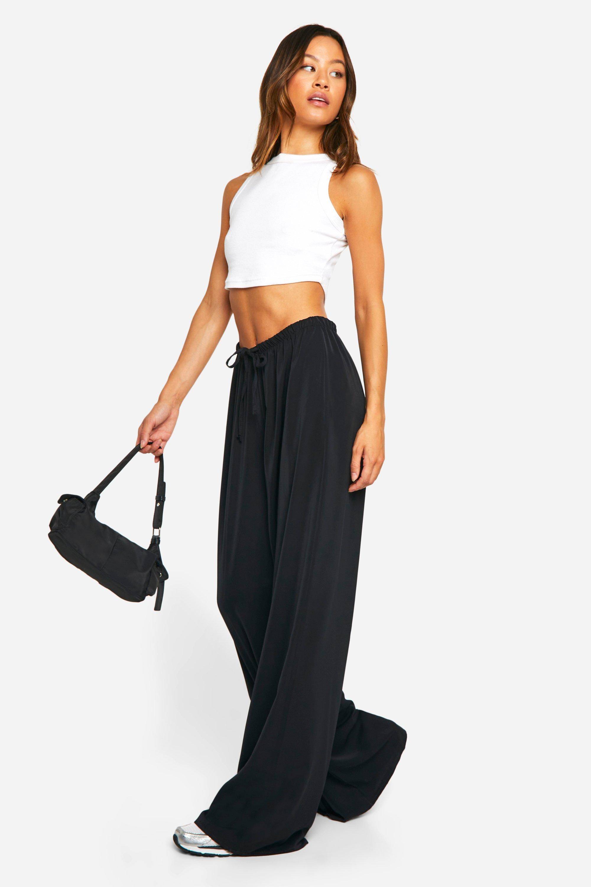 boohoo Pantalon tissé pour grandes tailles à jambes larges