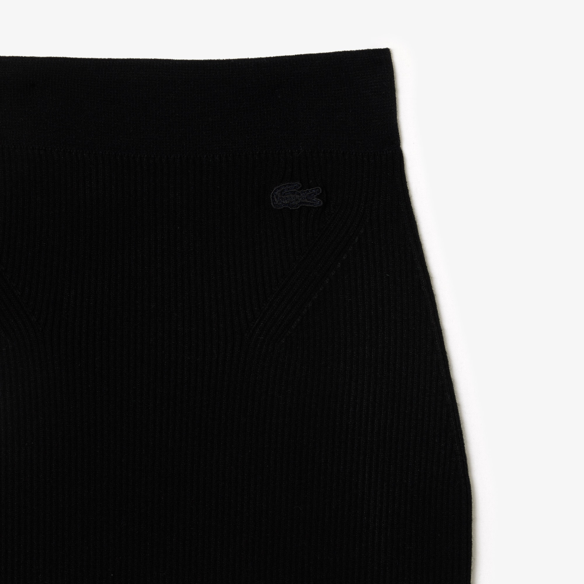 Jupe crayon en maille côtelée sans couture Robes & Jupes - Noir - Lacoste - Femme