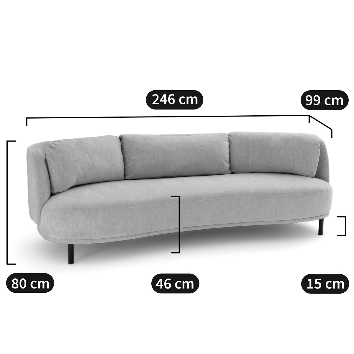 LA REDOUTE INTERIORS<br>Sofá Bouclé, Aro