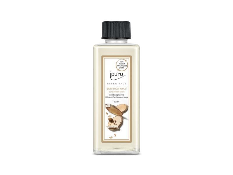 ipuro Duftstäbchen Refill Cedar Wood mit Stäbchen 200 ml Nachfüller für Duftstäbchen mit blumig-würzigem Duft