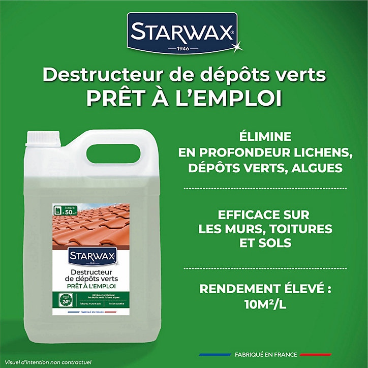 Destructeur de dépôts verts toitures, murs et sols PAE Starwax 5L