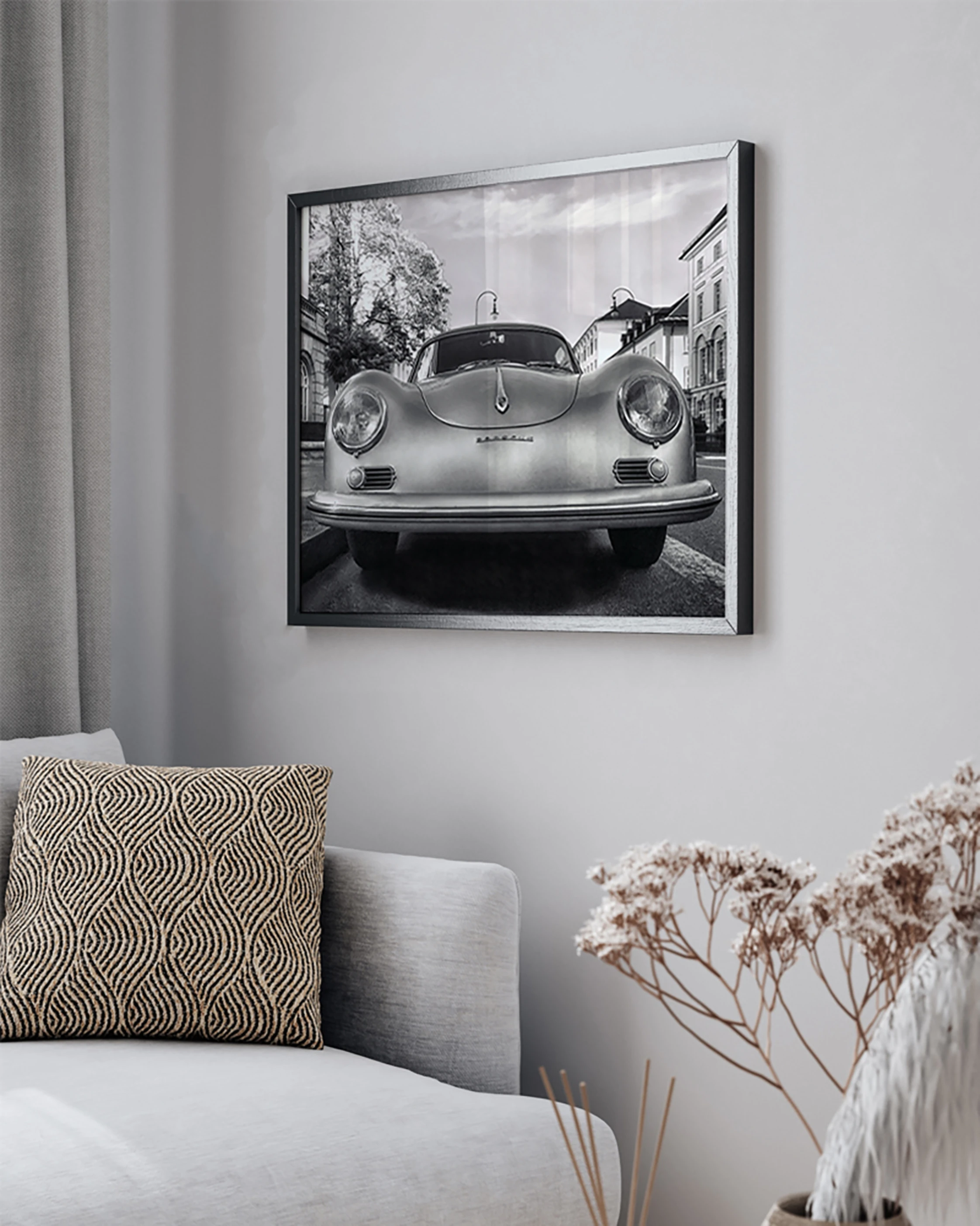 JACOB BADEN Wandbild KLASSISCHER PORSCHE mit Rahmen