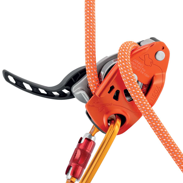 Assureur descendeur escalade PETZL NEOX ORANGE