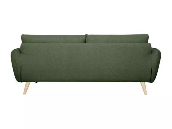Canapé scandinave 3 places en tissu kaki et bois clair CREEP