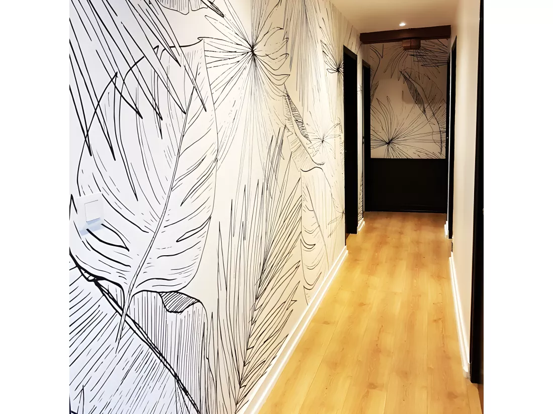 Papier Peint Panoramique L336xH270cm - Lämnar Svart - Papier intissé 150gr/m2