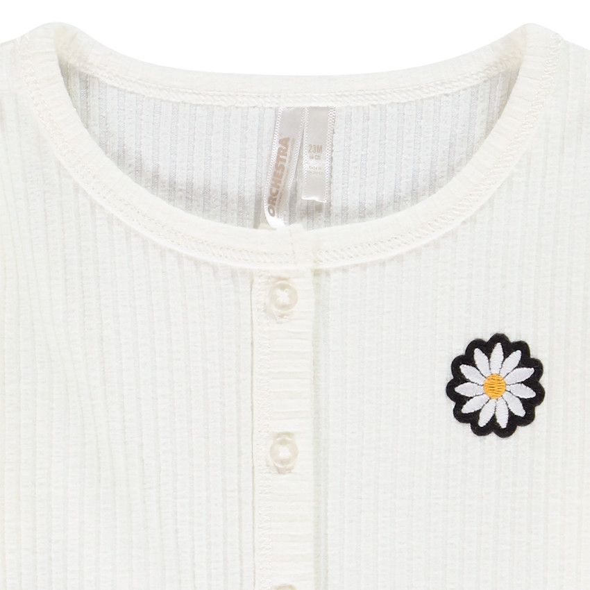 Gilet en maille côtelée pour bébé fille - Blanc