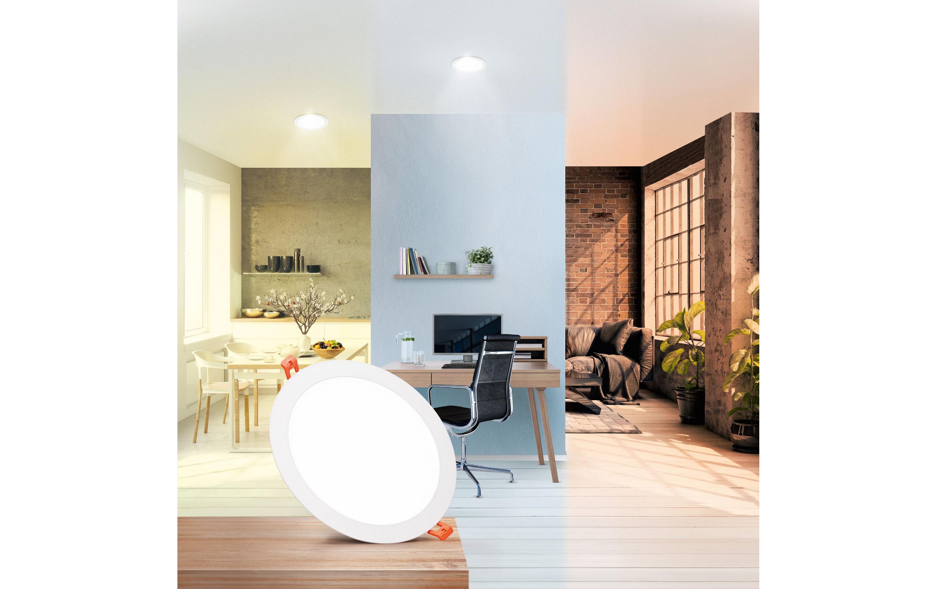 Einbauleuchte Sun@Home LED Slim, Ø 22.5 cm, 22 W, CRI95Smarte Leuchte zum Einbauen mit WiFi- Technologie