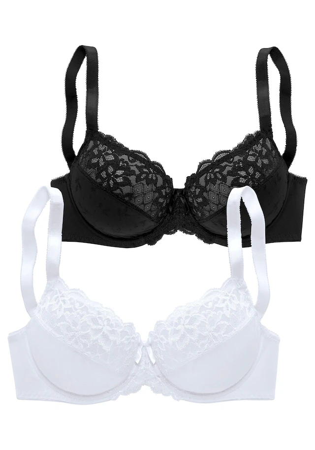 petite fleur Bügel-BH Packung, 2 Stück,  mit elastischer Spitze, Dessous