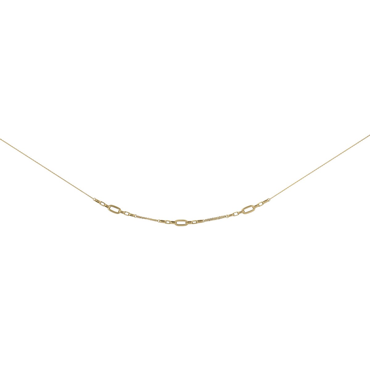 Collier Brillaxis mailles ovales chute or 18 carats
