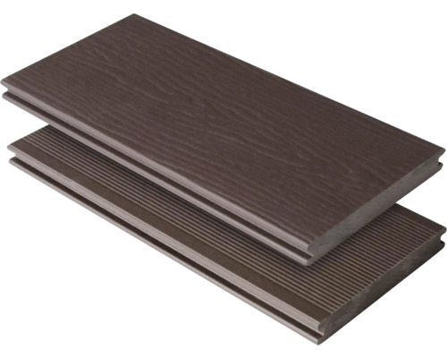 Konsta WPC terrasplank Masivo massief profiel gestructureerd 20x145 mm (verkoop per meter van 1,00 m tot max. 6,00 m) donkerbruin