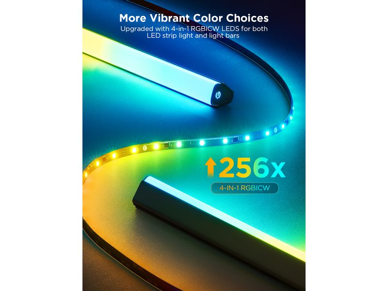 Govee Lichtbalken Backlight Kit 2, T3 Cam, RGBIC, WiFi   BT Smarte TV- Hintergrundbeleuchtung