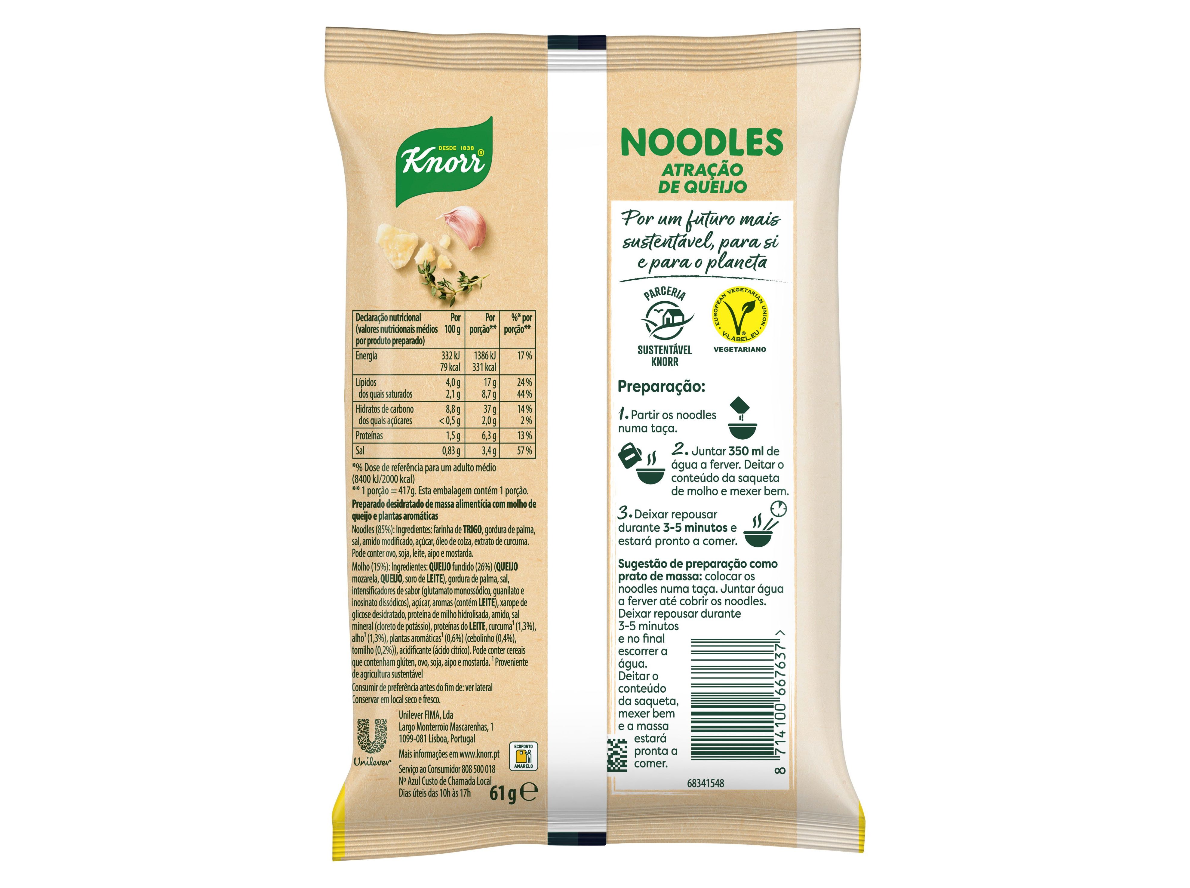 MASSA KNORR NOODLES QUEIJO E ERVAS 61G