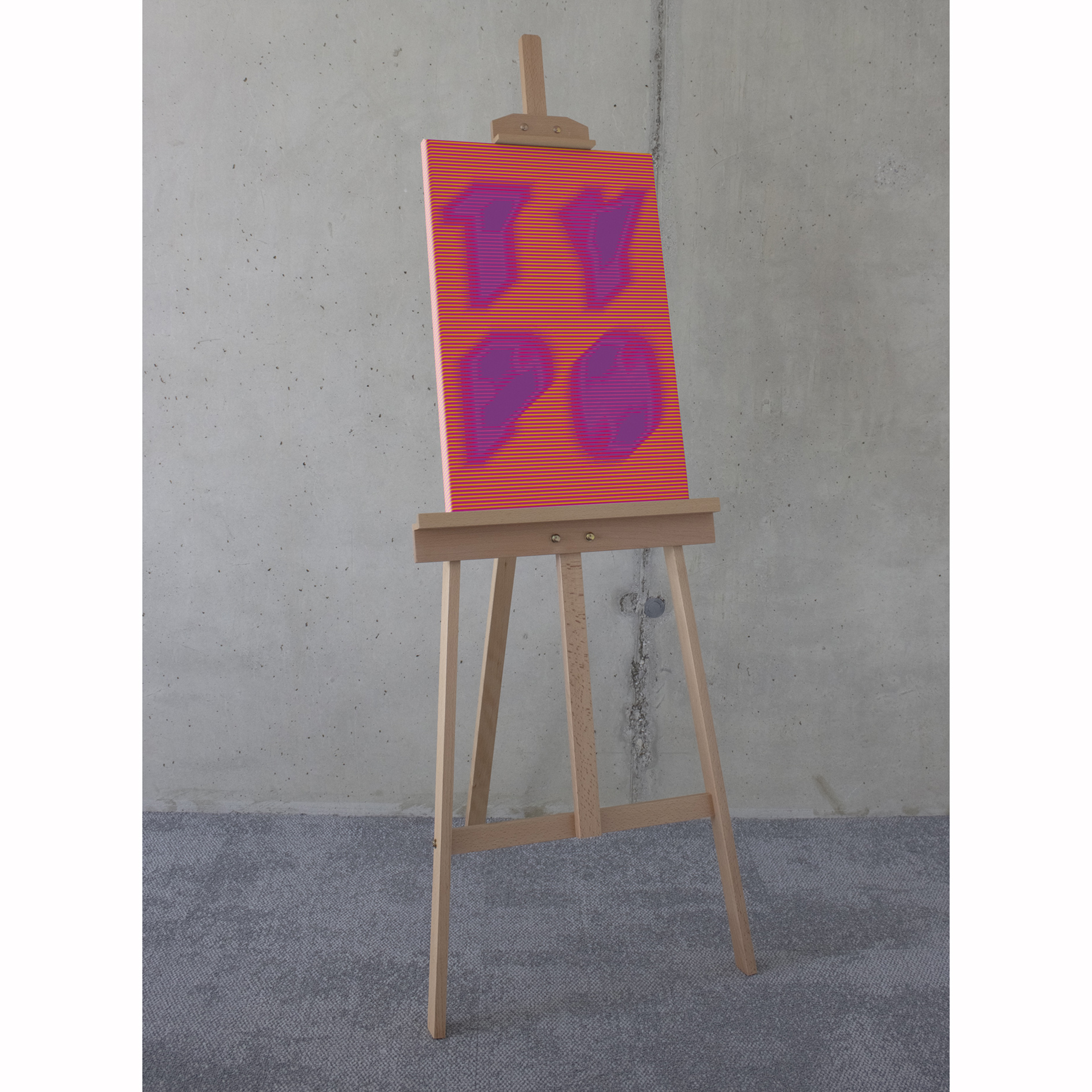 Keilrahmenbild BLURRY NIGHT - lila-rot - 40x60 cm