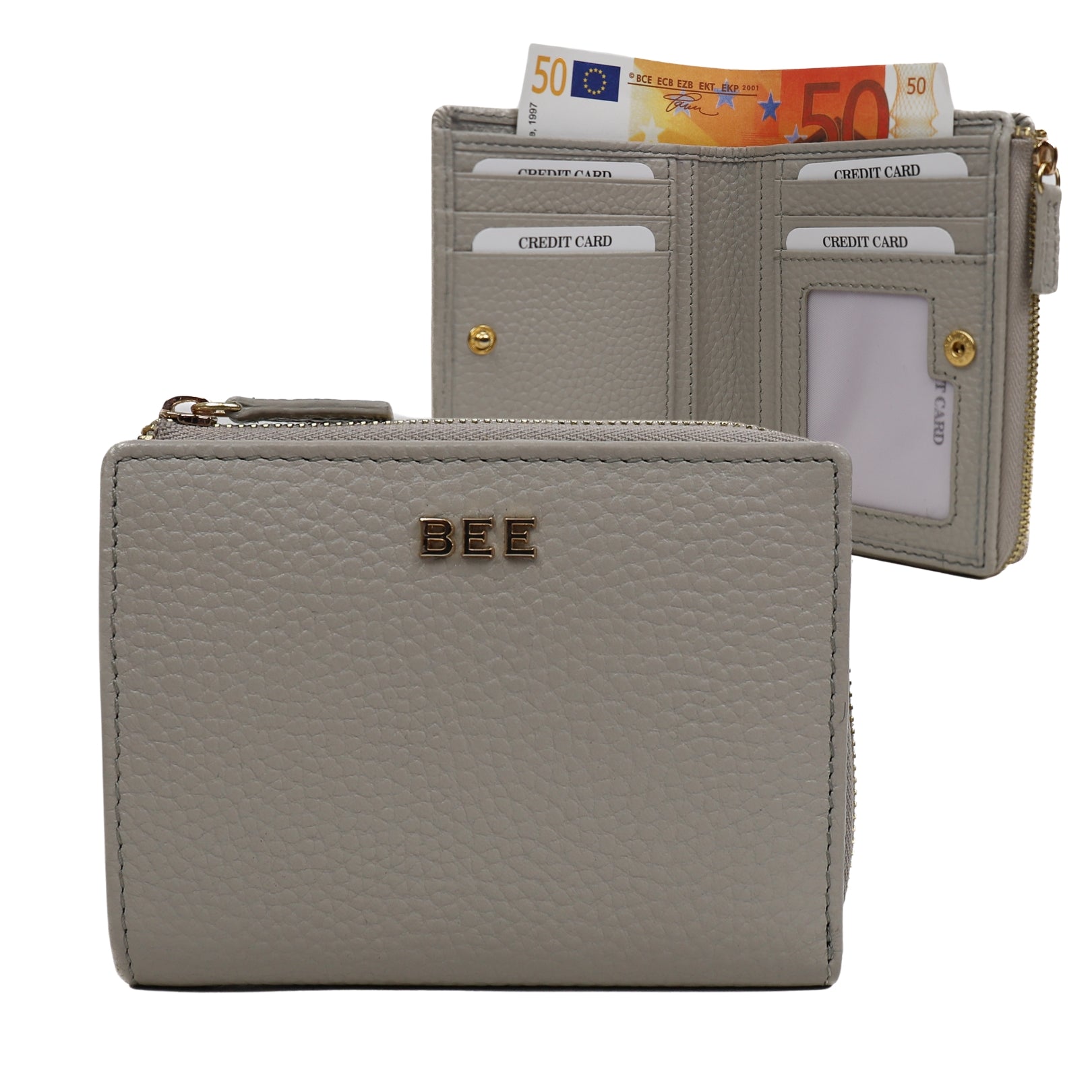 Ritsportemonnee 'Vida' Ivory Ivory