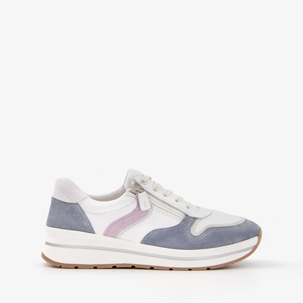 Hush Puppies leren dames sneakers met blauw suede