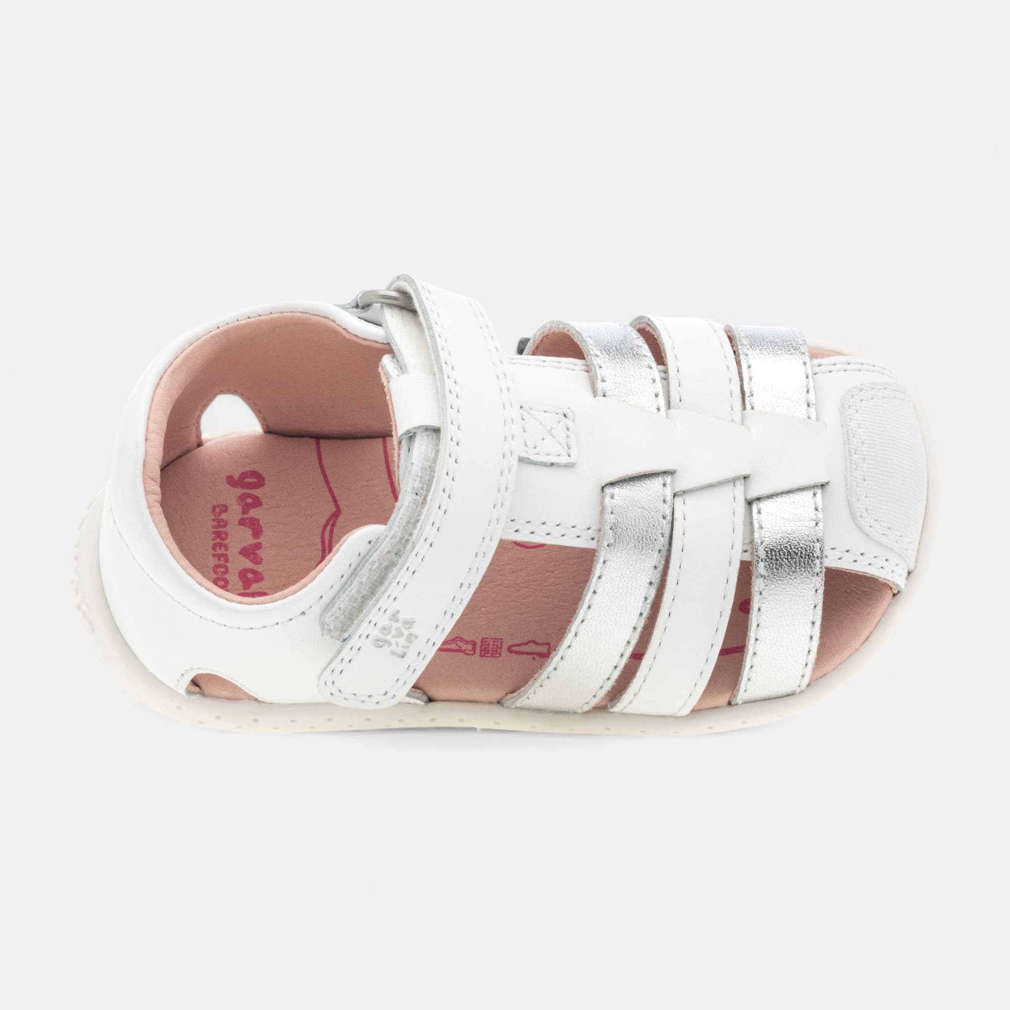 Nu-pieds Bébé fille en cuir blanc