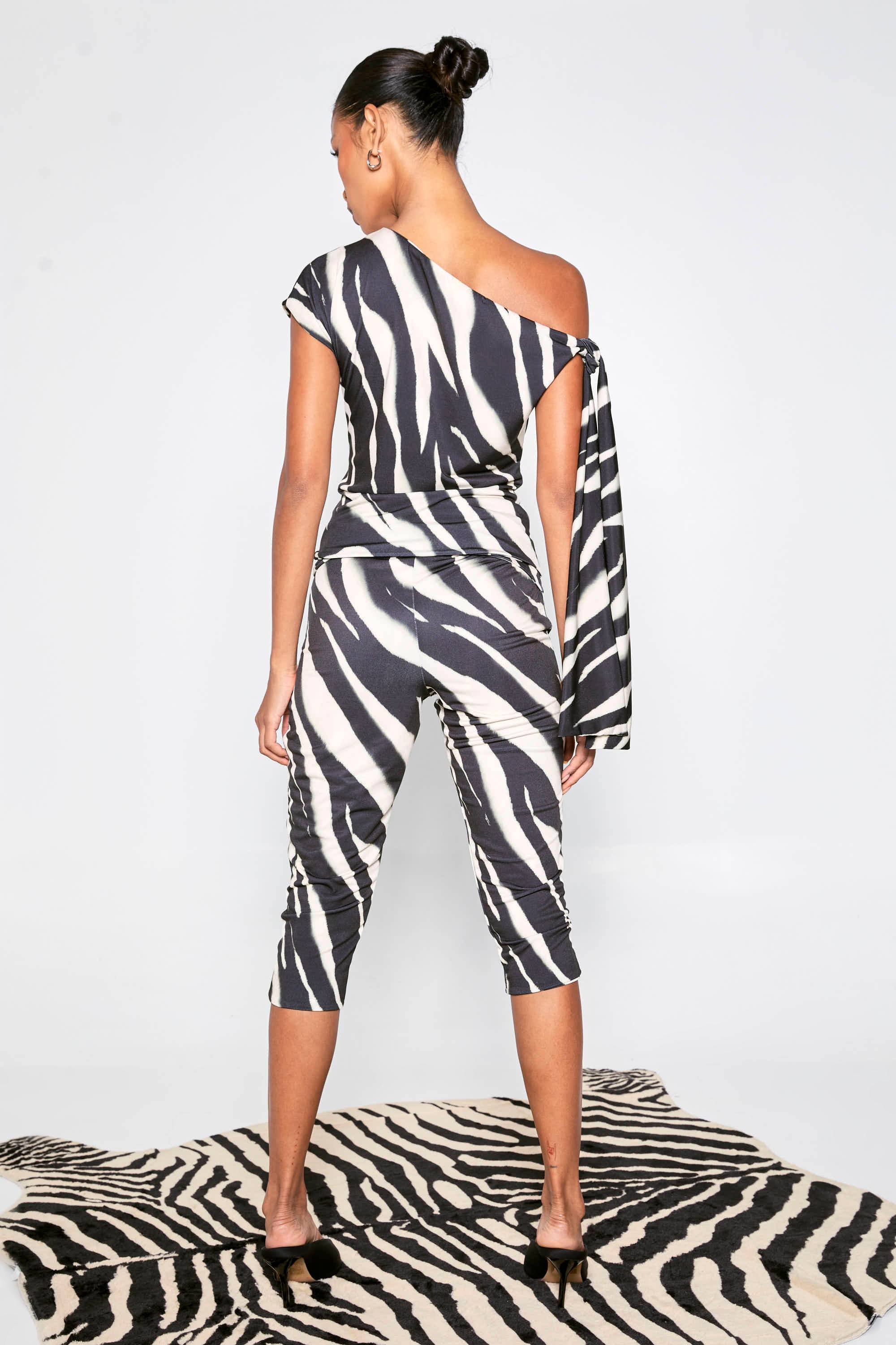 boohoo Capri à Taille Nouée Imprimé Zèbre