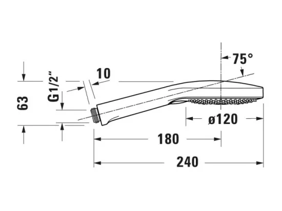 Pommeau de douche DURAVIT Universal 12 cm 3 jets chromé