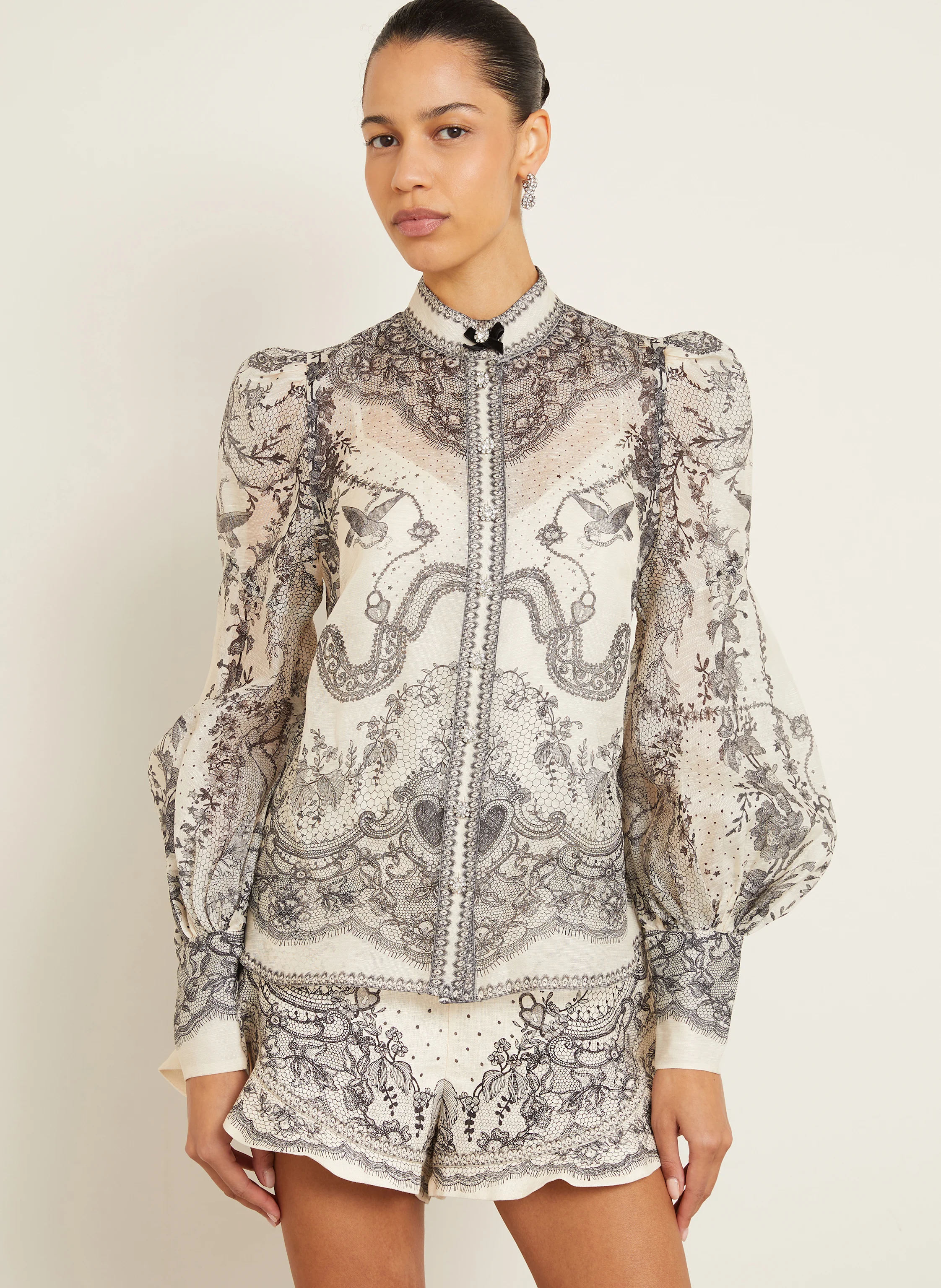 ZIMMERMANN Bluse CRUSH mit Leinen und Seide