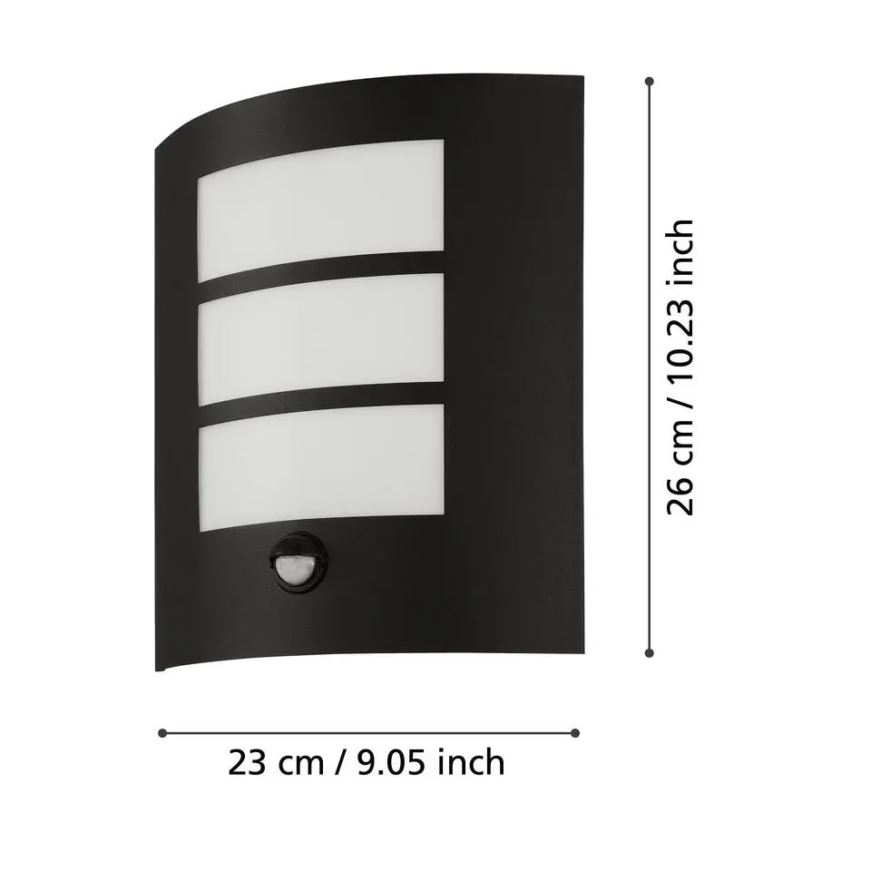 EGLO City Wandlamp - E27 - 23.5 cm - Zwart