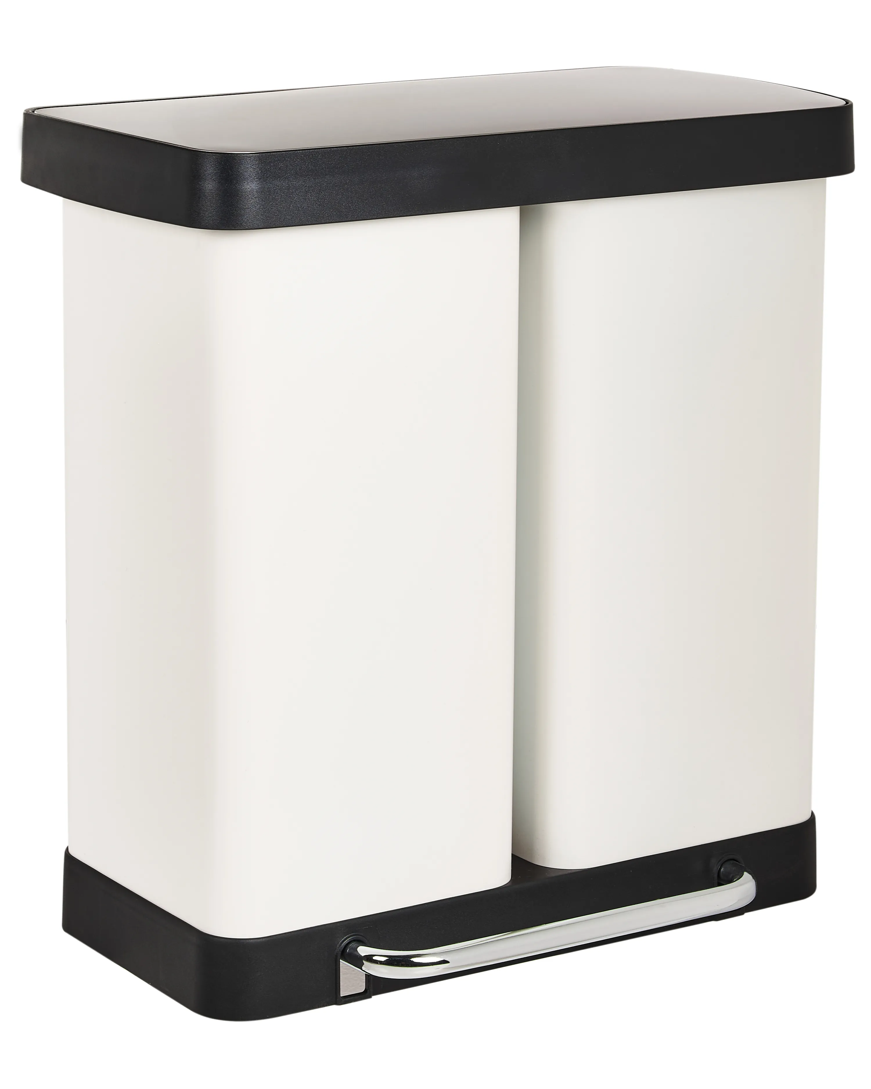 Dubbele pedaalemmer 60 L ECOSORT Metaal Wit