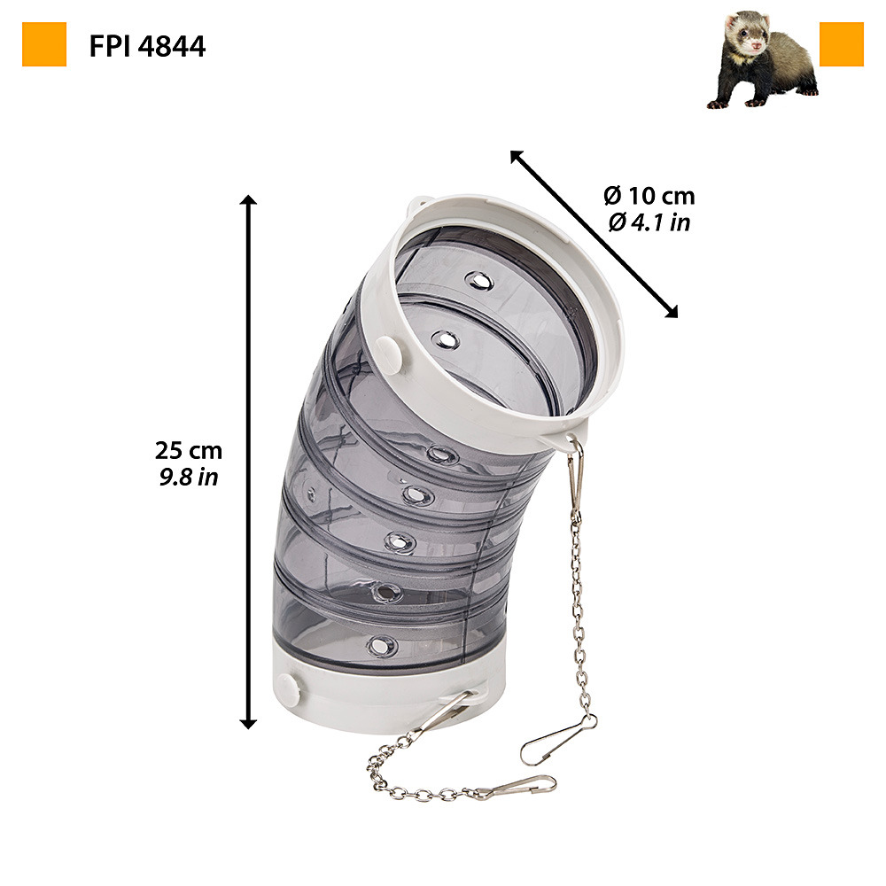 Accessoires rongeurs ferplast fpi 4844 tunnel courbe plastique cage modulable