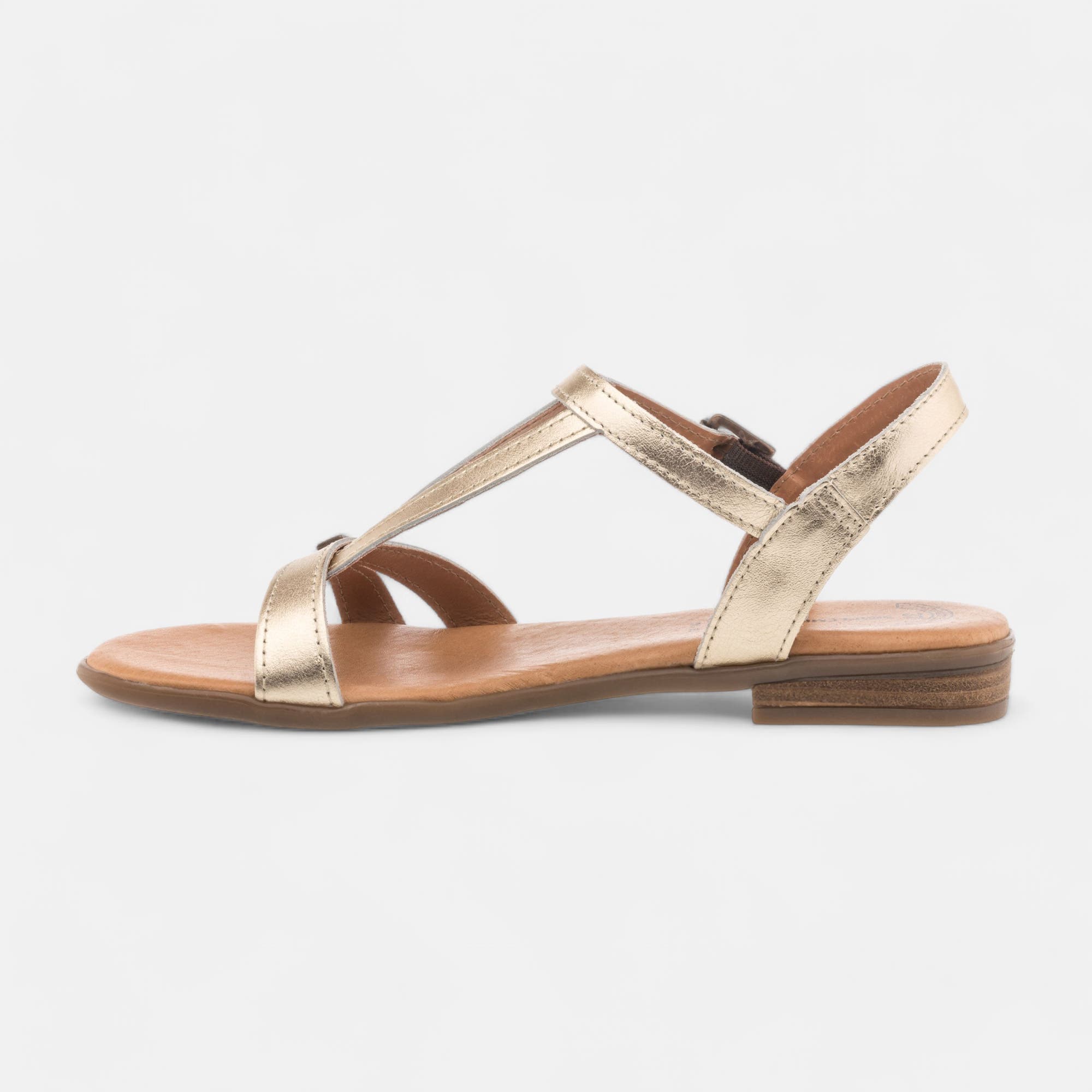 Nu-pieds Femme en cuir or
