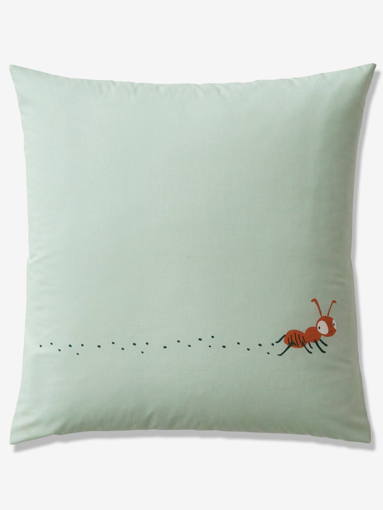 Conjunto de capa de edredom e fronha infantil em algodão orgânico* Animal Studio verde médio liso com motivos