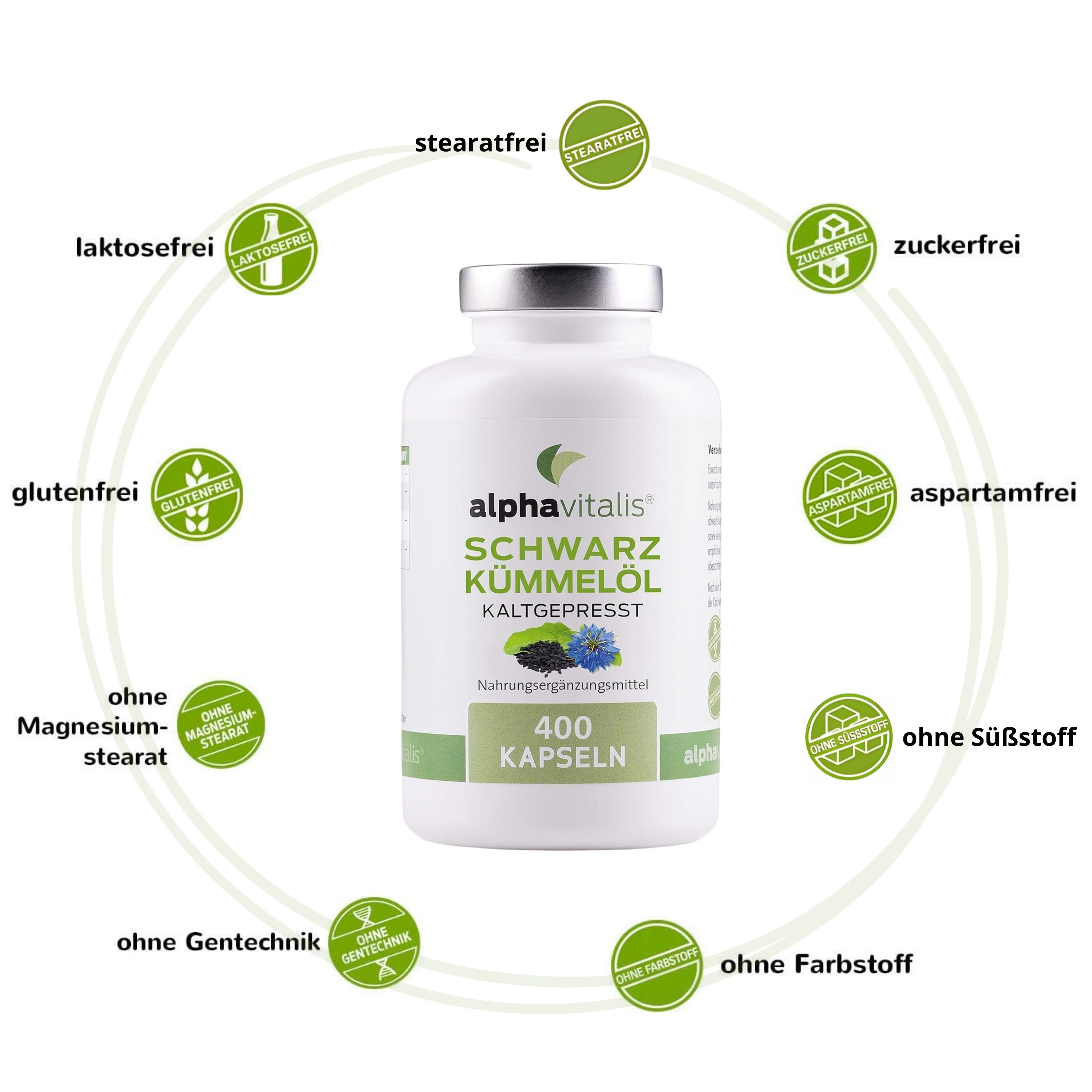 Alphavitalis® Schwarzkümmelöl Kapseln kaltgepresst