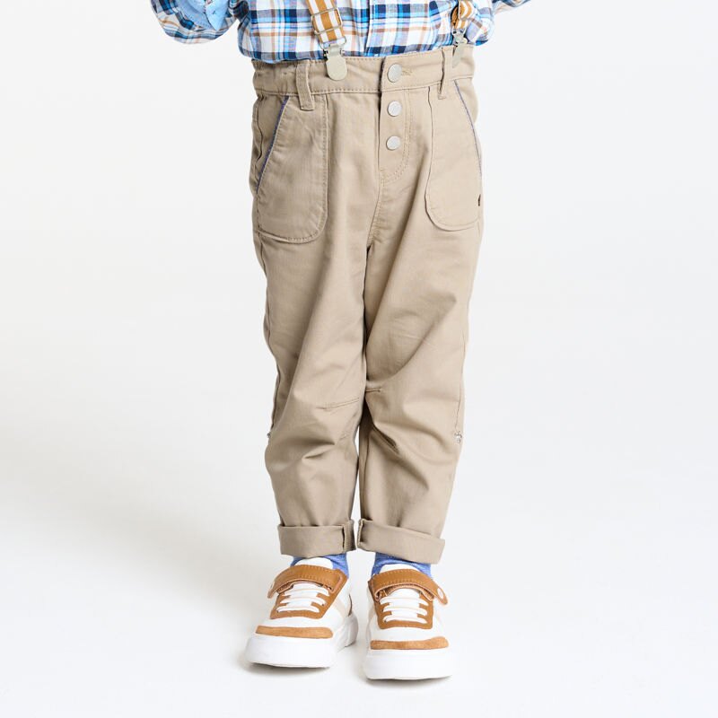 Pantalon modulable à bretelles beige bébé garçon Beige
