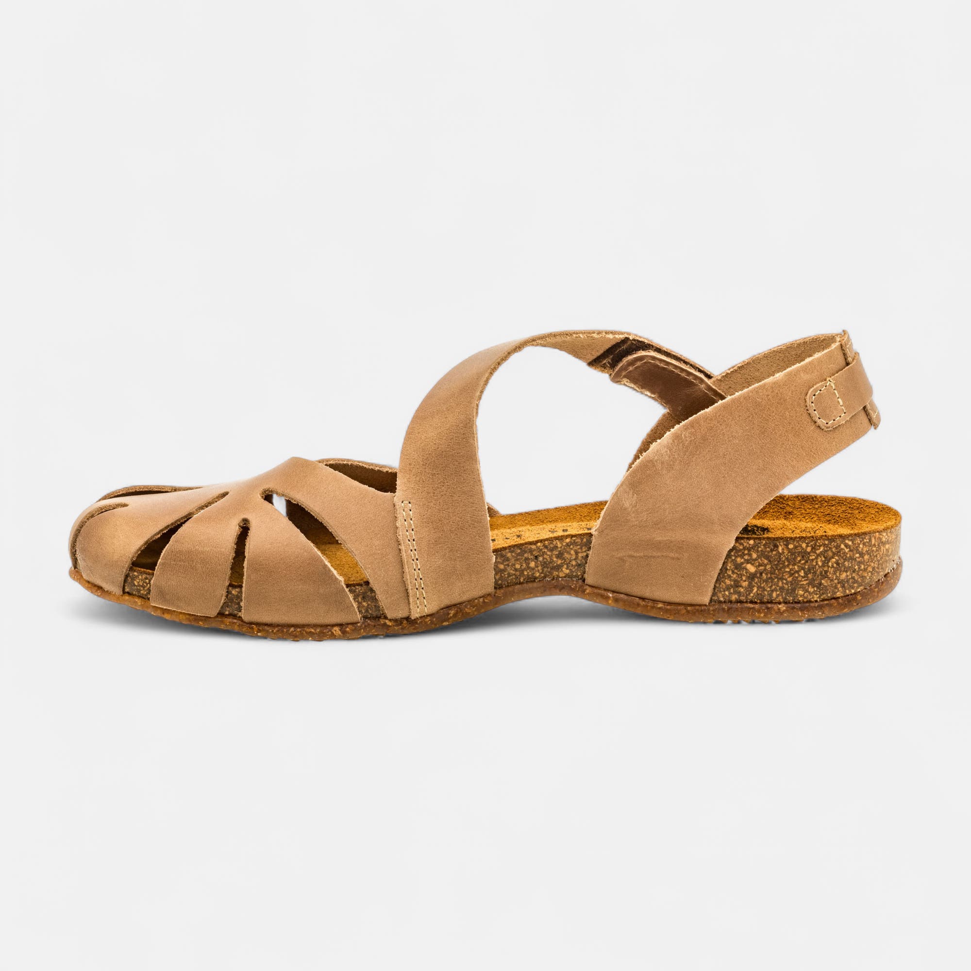 Mules semelle liège Femme en cuir beige