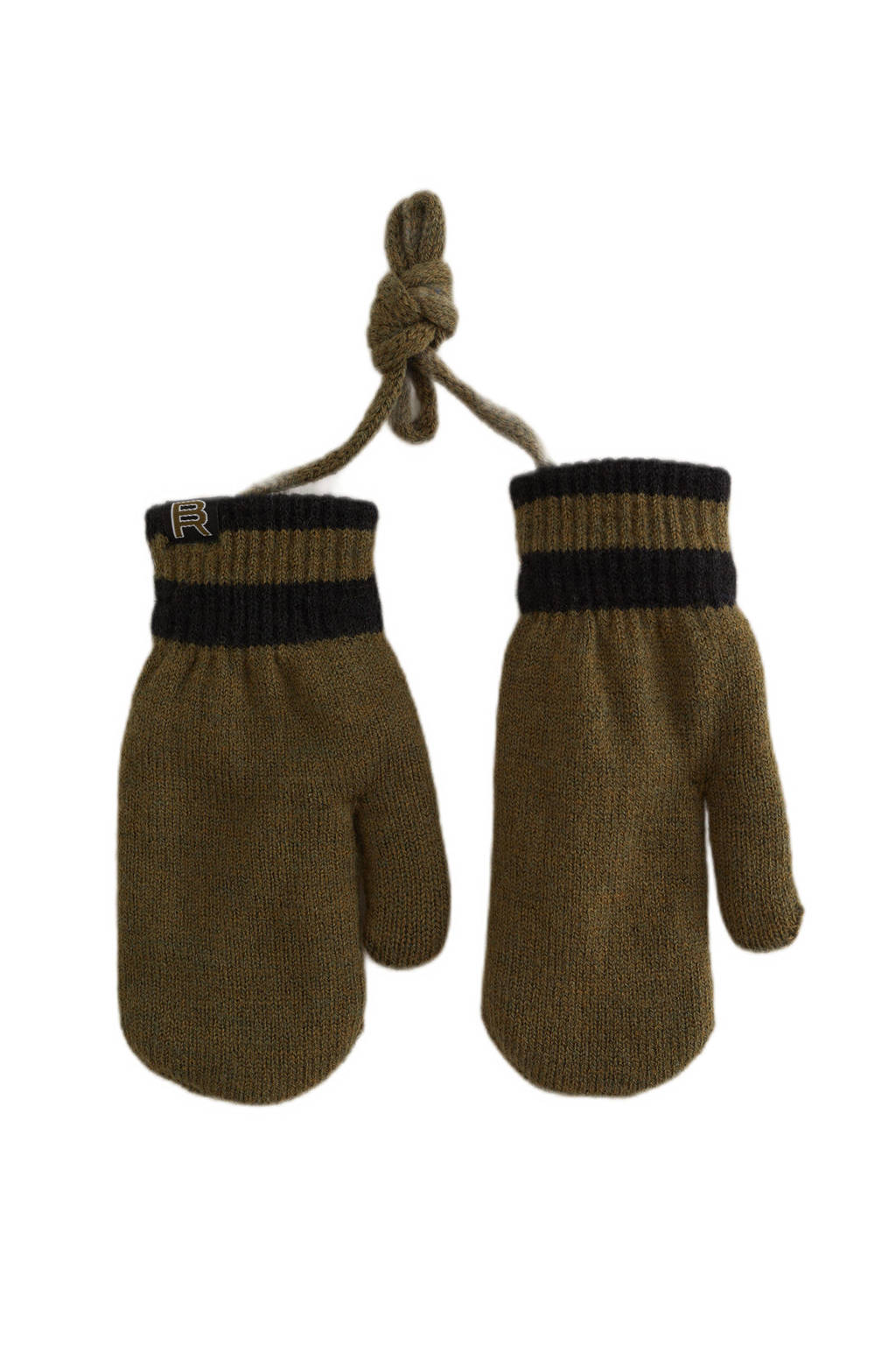 WE Fashion handschoenen/want olijfgroen/zwart