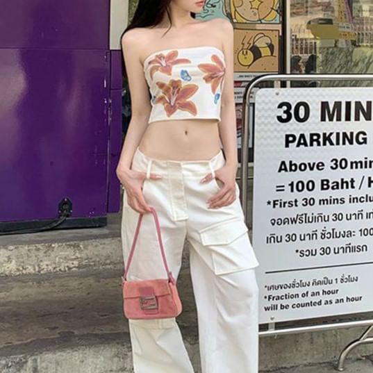 Sugarcoat - Crop top met bloemenprint