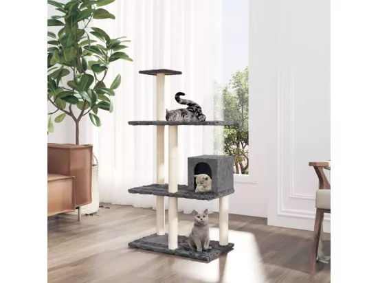 Arbre à chat avec griffoirs en sisal Gris foncé 119 cm