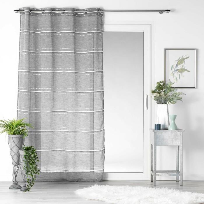 PANNEAU A OEILLETS 140X240CM EFFET LIN TISSE ALORIA