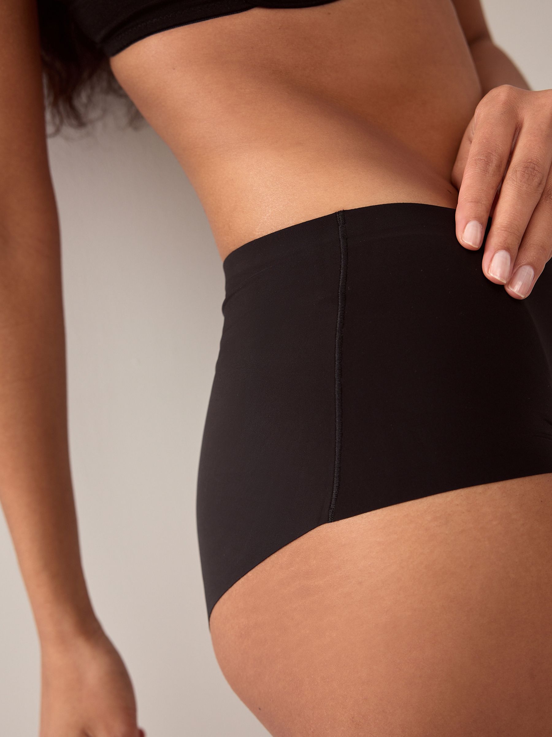 Zwart - Geen zichtbare onderbroeklijn comfortabele slips verpakking van 3