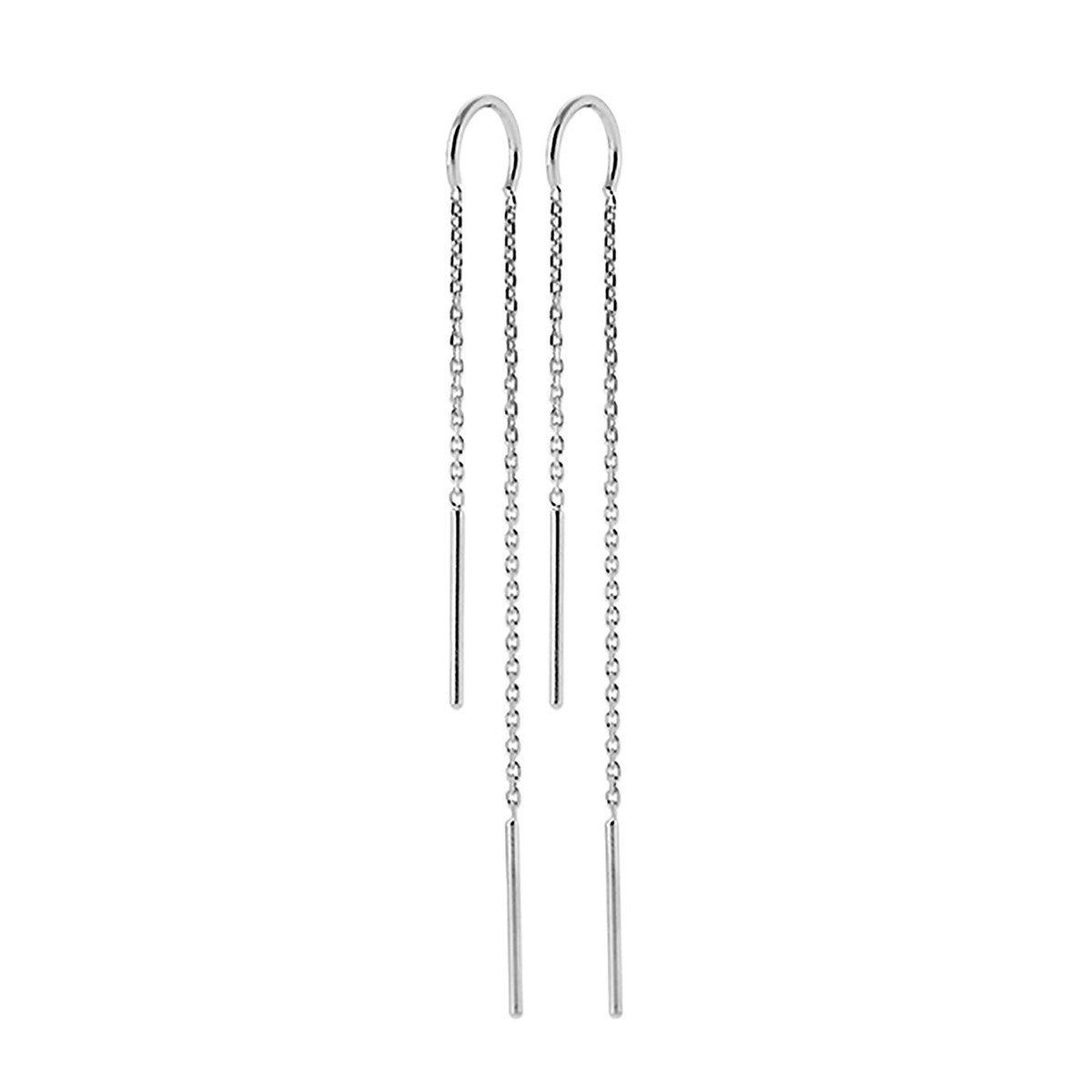 Boucles d'oreilles liane en argent rhodié