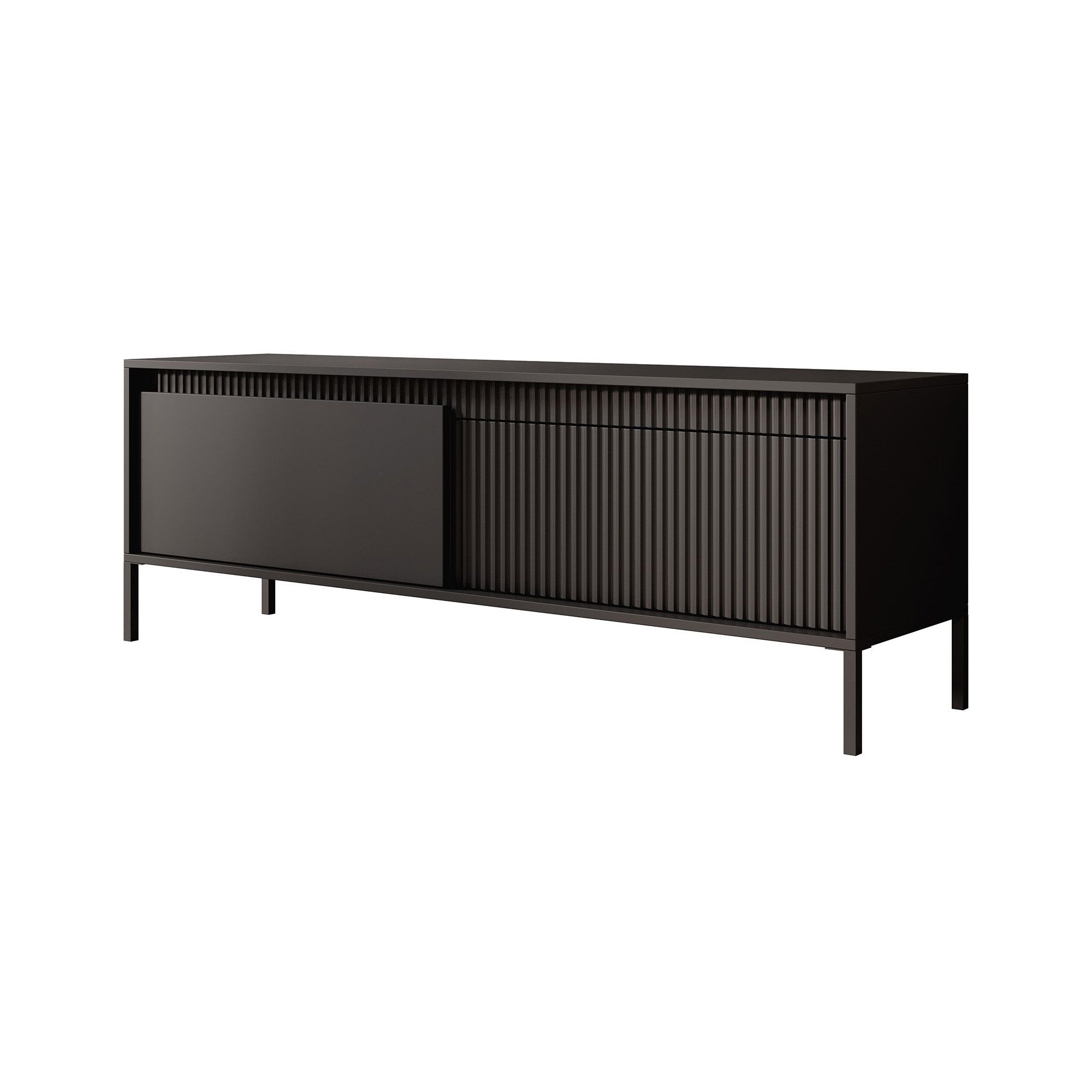 Saran - TV-Meubel - Mat zwart - 154x40x53 cm