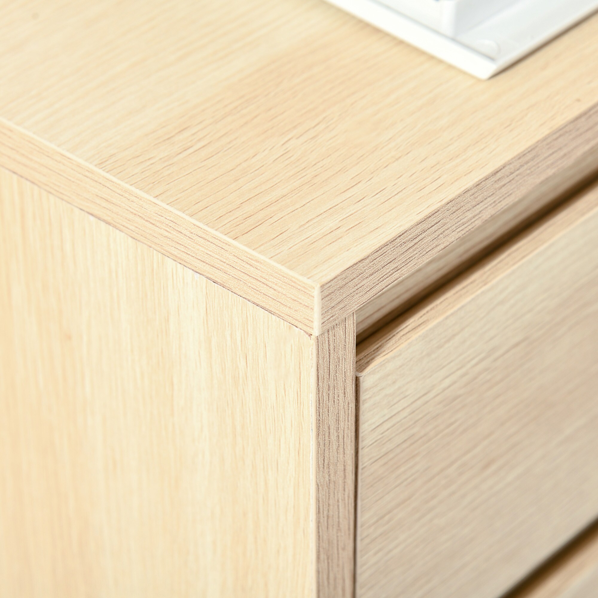 HOMCOM Aktenschrank mit 4 Schublade und Rollen natur 46L x 40B x 65H cm