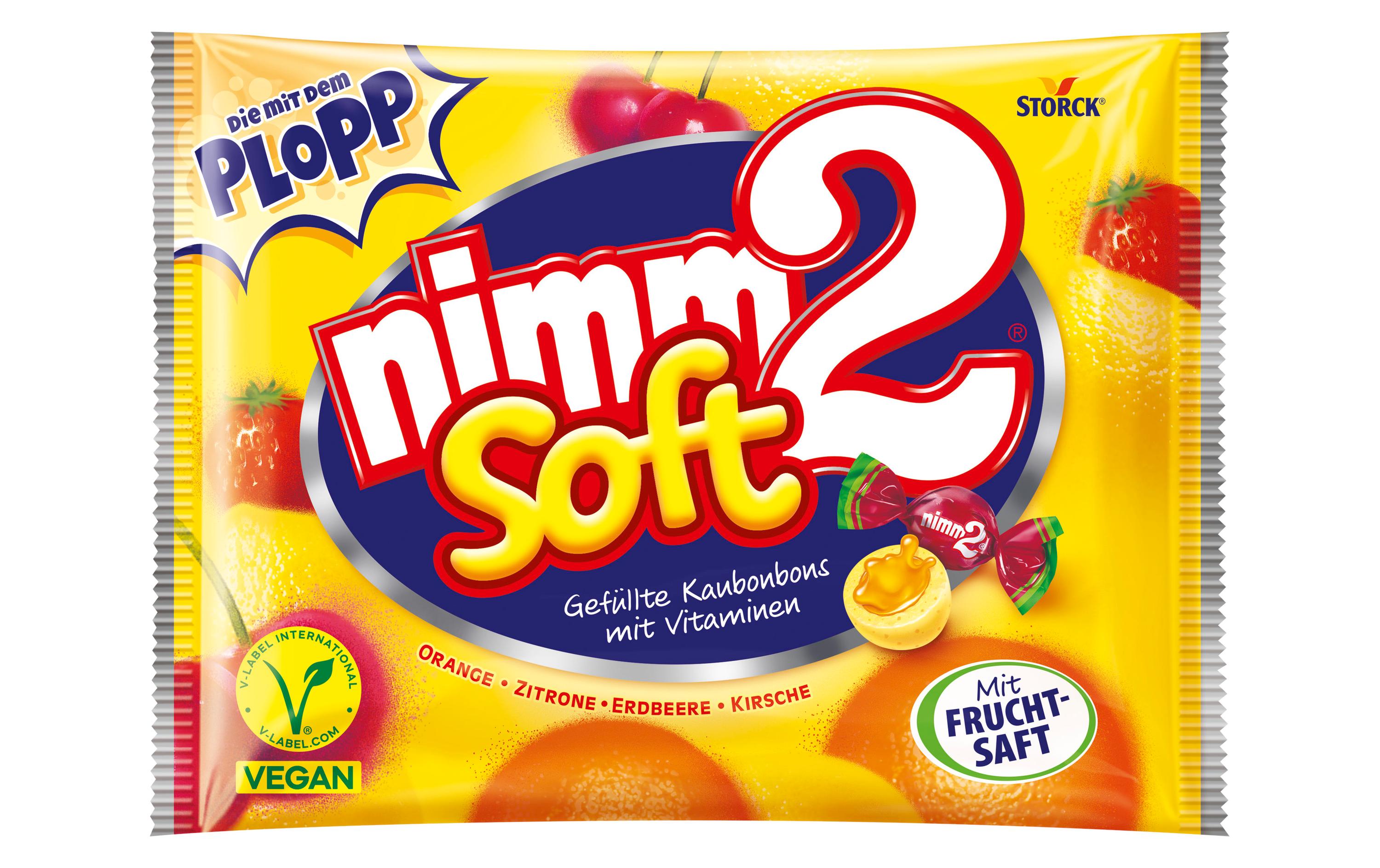 Kaubonbon Nimm2 soft Fruchtmix 800 gGefüllte Kaubonbons mit Vitaminen