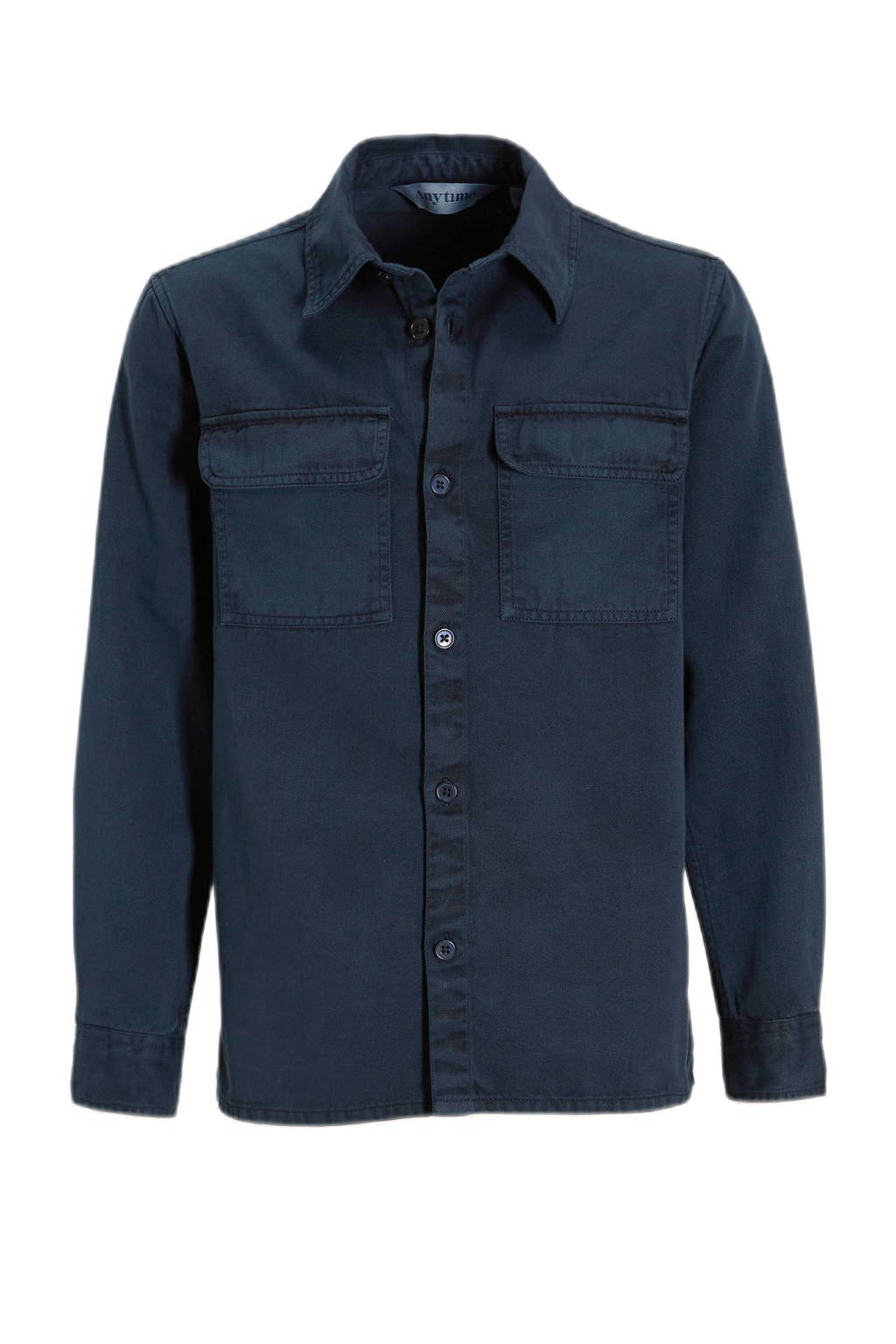 anytime twill overhemd navy