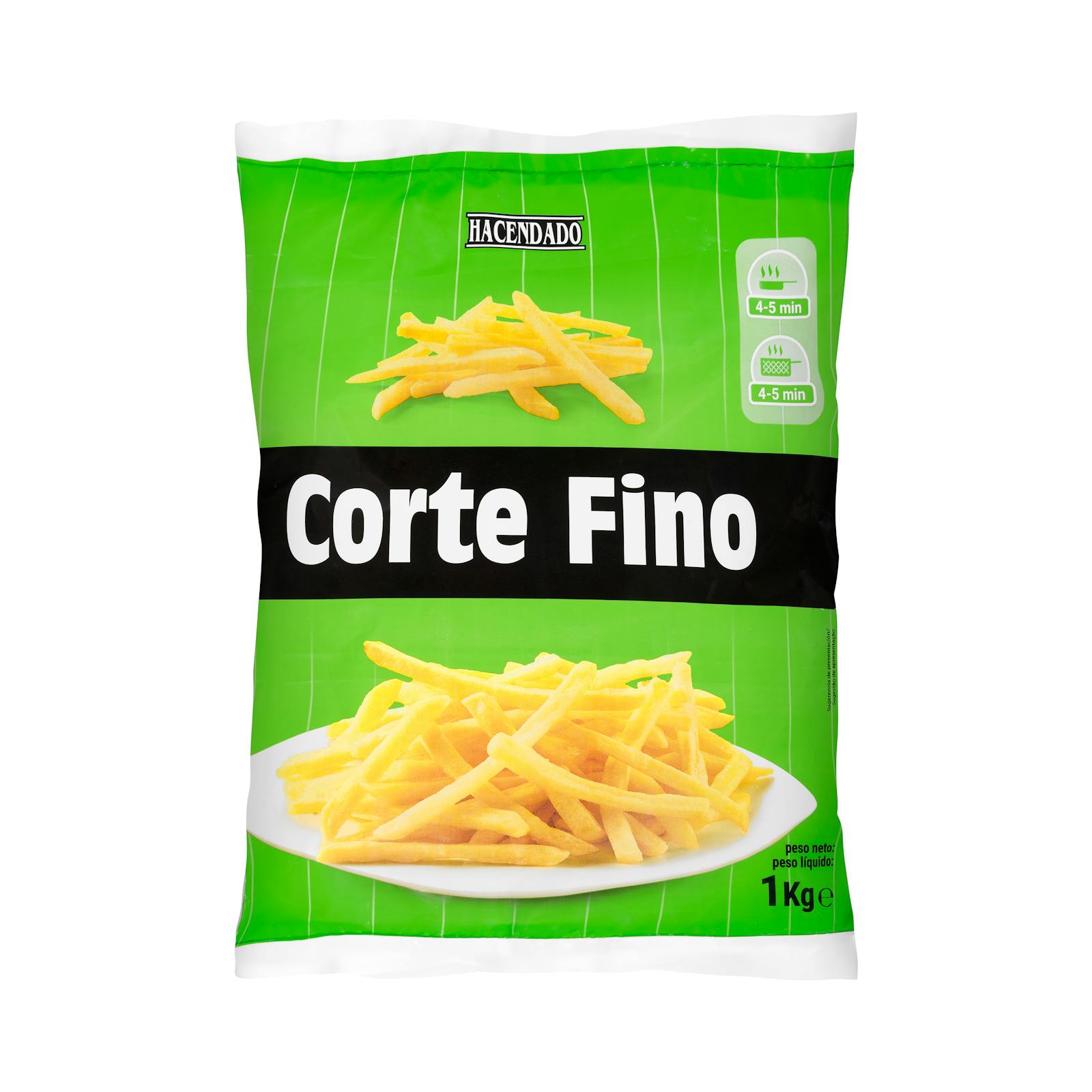 Pommes de terre préfrites surgelées coupées en fines tranches Hacendado