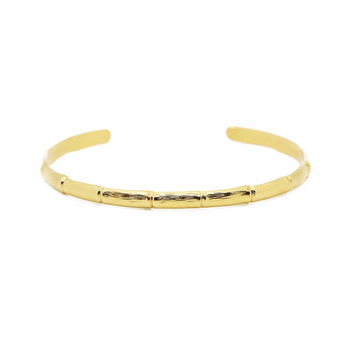 Jonc ajustable OR bambou dorée à l'or fin 24K KAIA