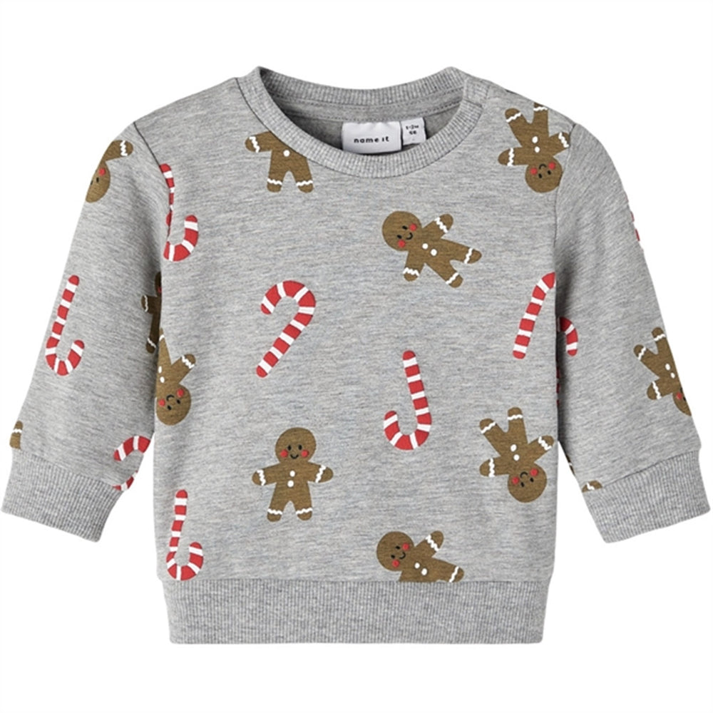 Grey Melange Richrist Sweatshirt - Name It