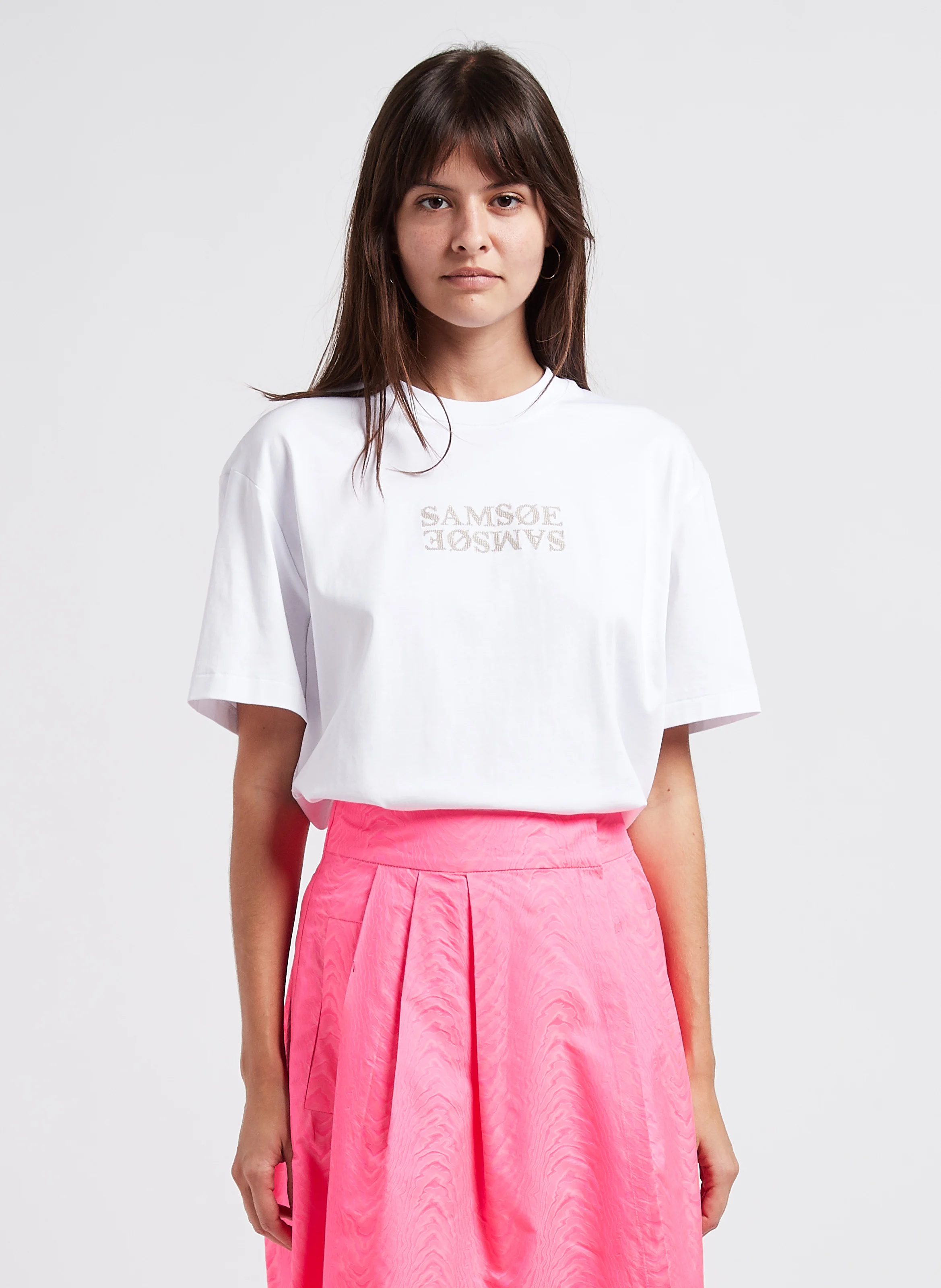 SIENNA - Tee-shirt ample brodé en coton| Blanc
