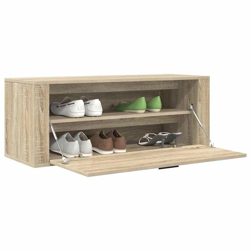 vidaXL - Wandschoenenkast - Bruin - Bewerkt hout