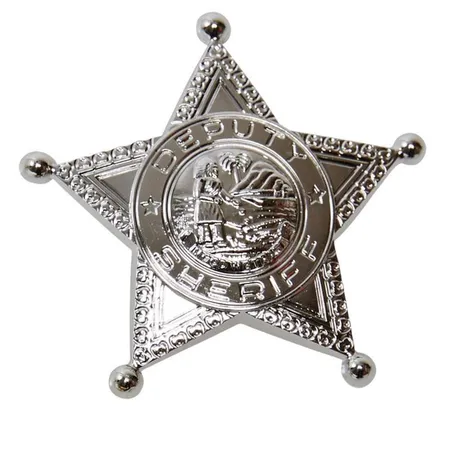 Mottoland Kostüm Sheriffstern silber silber Größe STD