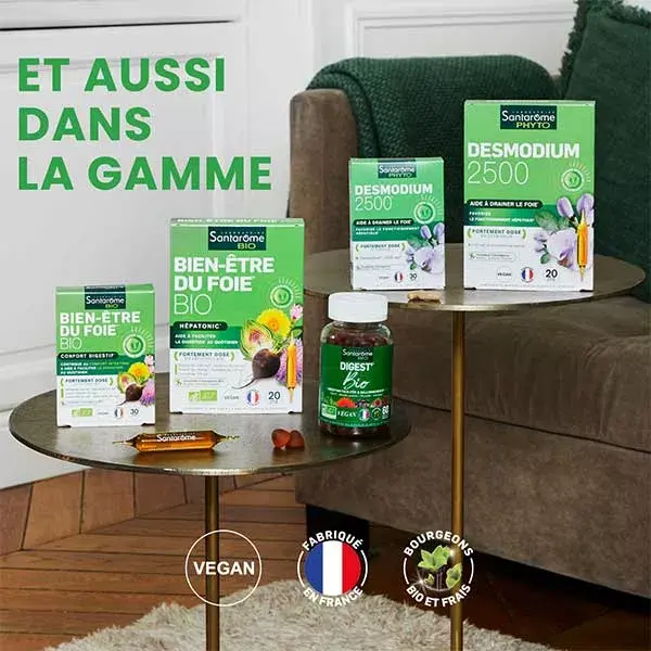 Santarome Phyto - Desmodium 2500 - Détoxifiant du Foie - 20 ampoules