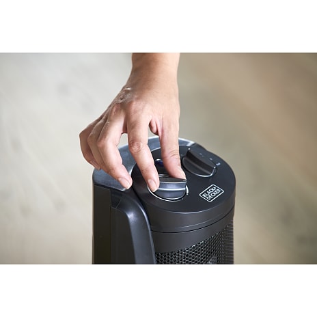 Black+Decker keramisk varmeblæser tårn 2000 W - sort