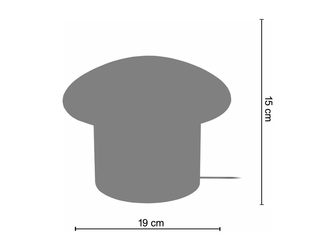 Lampe de chevet champignon métal taupe 15 cm..